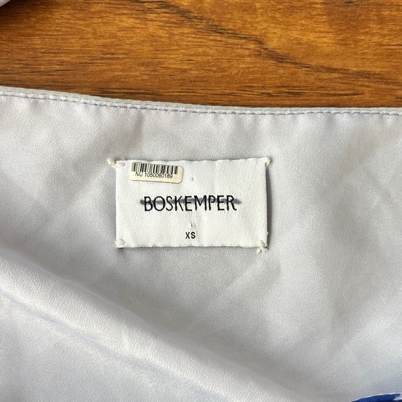 Boskemper Elegant Asymmetrical Blue and White Dress, size XS - Picture 6 of 13
